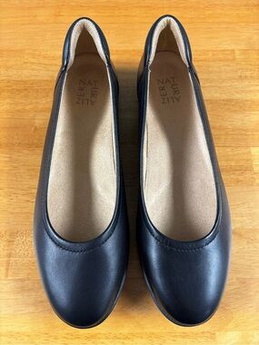 Naturalizer Women's Black Leather Ballet Flats Round Toe Comfort Slip-On US 11M